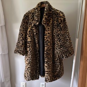 Leopard Print Fur Coat Like New